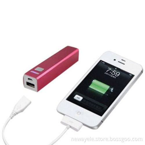 Lipstick-shaped Power Bank with 2,600mAh Capacity
